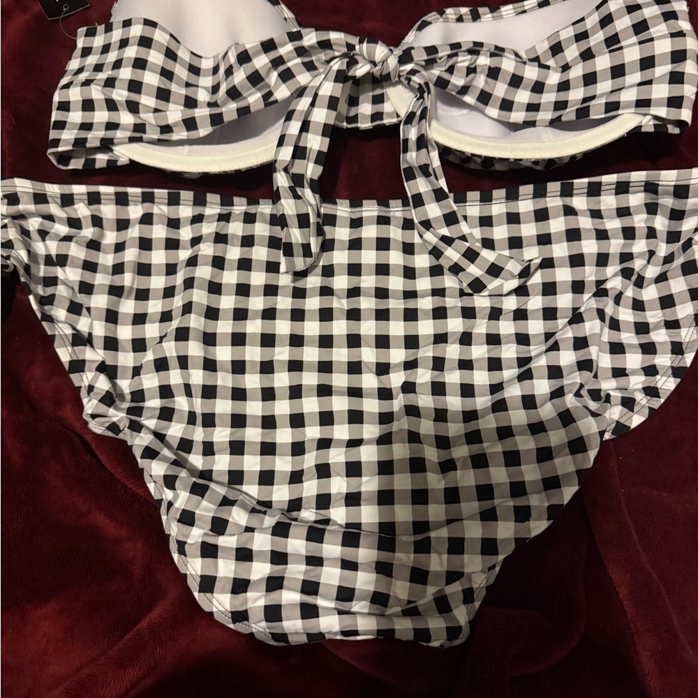 White House Black Market Black and White Gingham Bikini - Picture 4 of 5
